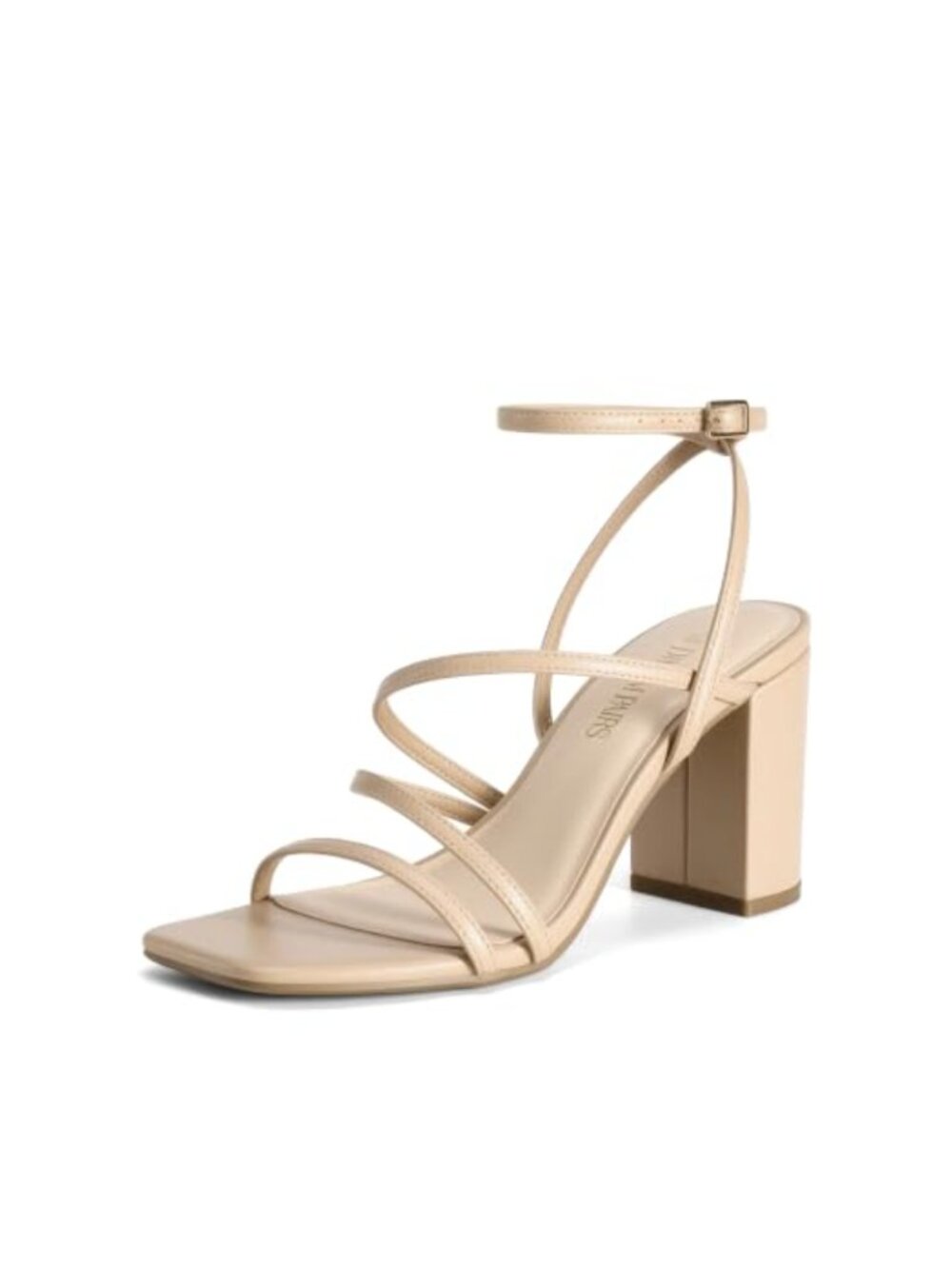 Women's Chunky Block Heel Square Toe Faux Leather Sandals Dress Heels